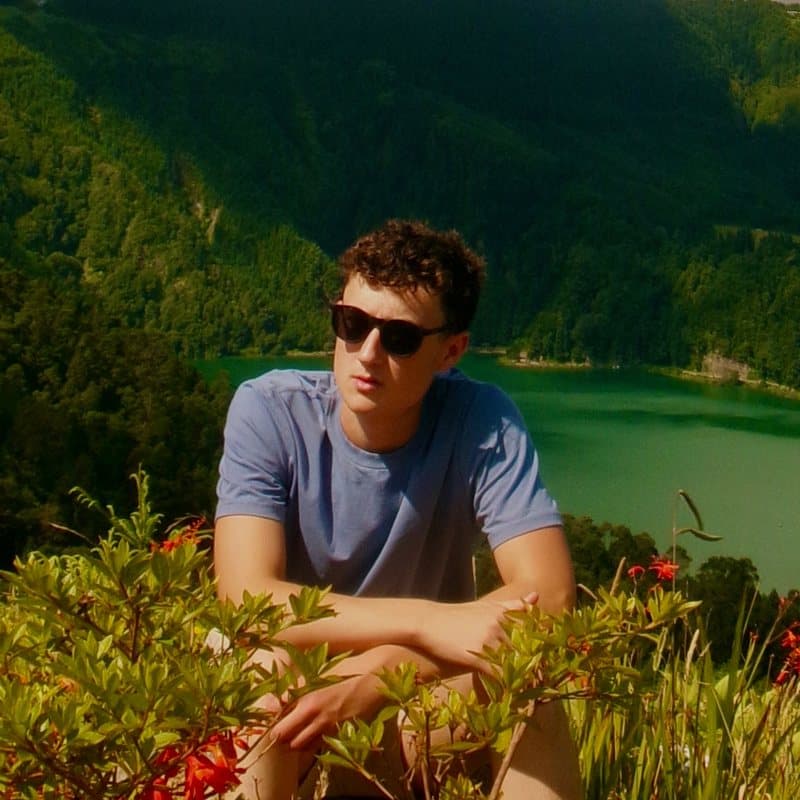 Jake Tucker above the crater lake at Sete Cidades
